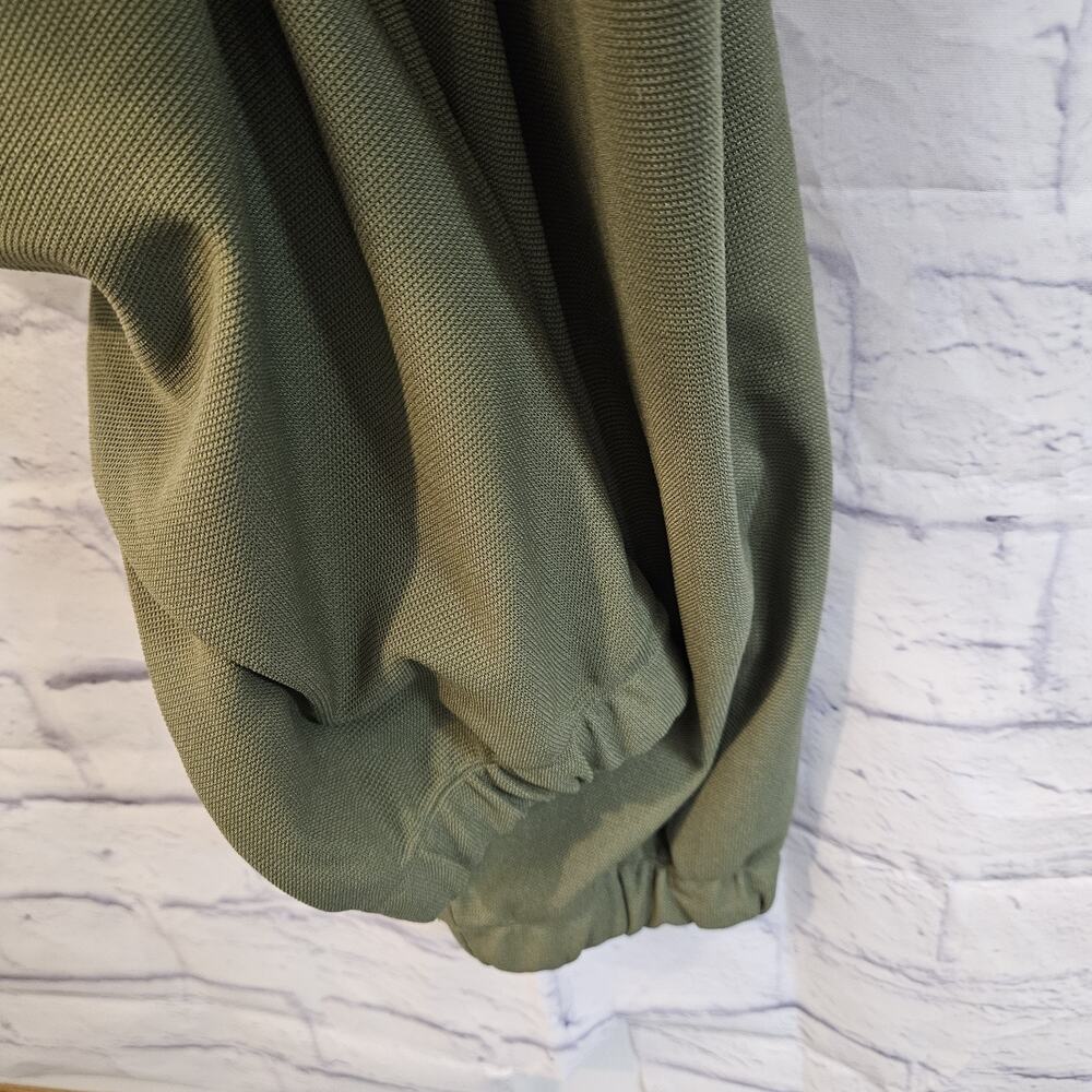 HALARA Flex Adjustable Straps Draped Overall Jumpsuit Olive Pockets Size Small - Picture 3 of 8